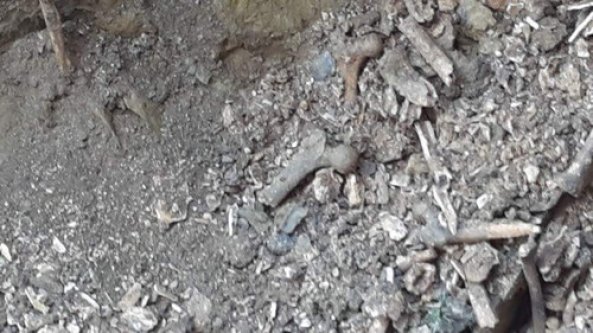 KANALİZASYON KAZISINDAN KEMİK PARÇALARI ÇIKTI!