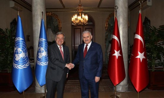 BAŞBAKAN GUTARRES İLE GÖRÜŞTÜ!