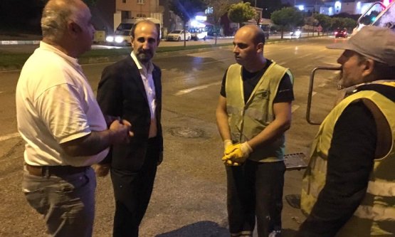 BAŞKAN EDEBALİ GECE MESAİSİNE DEVAM EDİYOR