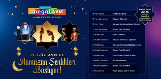 İNEGÖL AVM'DE   RAMAZAN ETKİNLİKLERİ BAŞLIYOR
