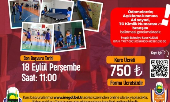 İnegöl Belediyesi Kış Spor Okulları Başlıyor: 6 Branşta Eğitim Fırsatı