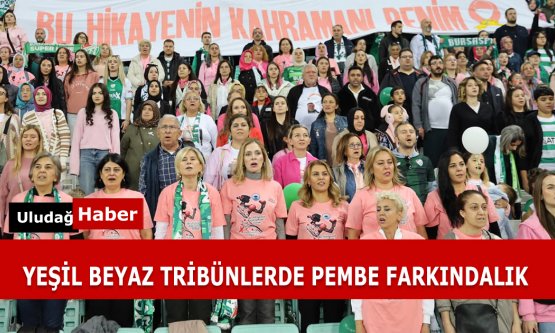 Bursa Büyükşehir Belediyesi'nden Meme Kanseri Farkındalık Etkinliği: 100 Kadın Bursaspor Tribünlerini Pembe Boyadı