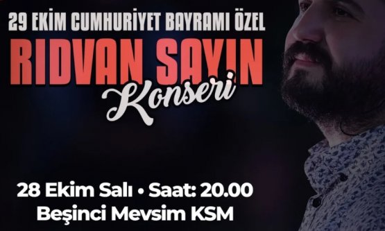 İnegöl Belediyesi'nden 29 Ekim Coşkusu: Rıdvan Sayın ile Cumhuriyet Bayramı Özel Konseri