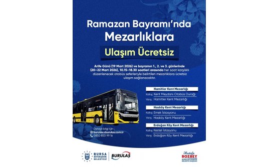 Bursa'da Bayram Müjdesi: Ramazan Bayramı Boyunca Ulaşım Ücretsiz!