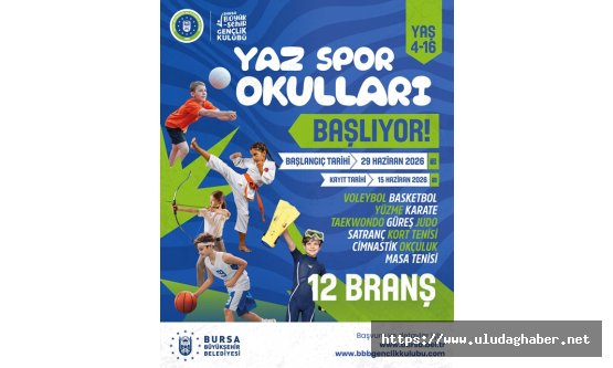 Bursa Büyükşehir Belediyesi Yaz Spor Okulları kayıtları başlıyor