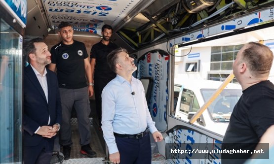 Bursa Büyükşehir Belediyesi'nden afetler için yerli ve tasarruflu 'Mobil İkram' ve 'mobil şarj' araçları