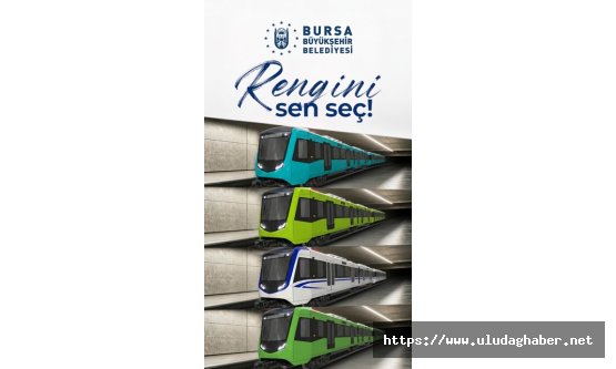 Bursa Büyükşehir Belediyesi'nden yeni raylı sistem araçları için renk anketi