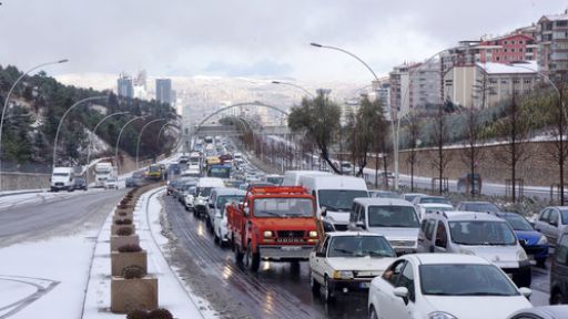 Başkentte Kar Trafiği!