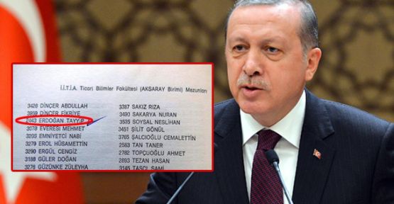 Cumhurbaşkanı'nın Adı Mezunlar Yıllığında!