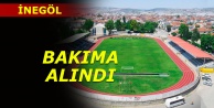 İlçe stadının zemini bakıma alındı